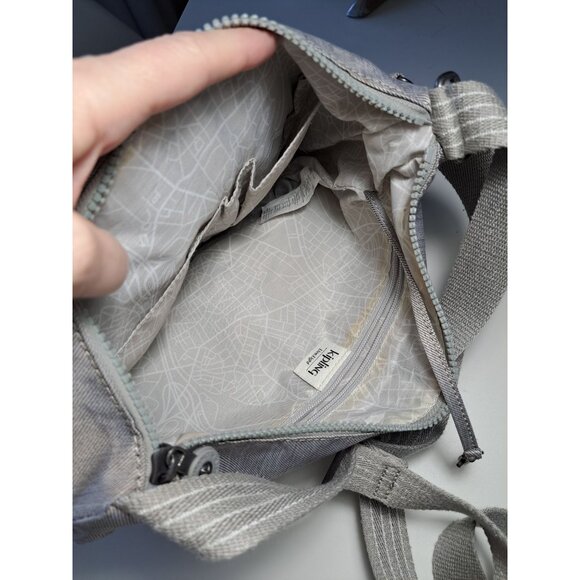 Kipling Gray Crossbody Bag With Adjustable Strap & Multiple Zipper Compartments - Picture 9 of 10